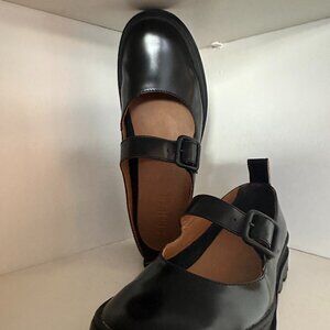 Black leather Mary Jane flats for women CAMPER